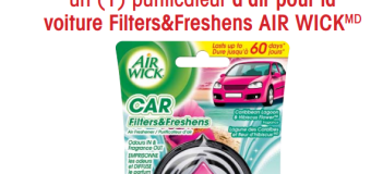 Purificateur d’air pour la voiture Filters&Freshens de AIR WICK GRATUIT !